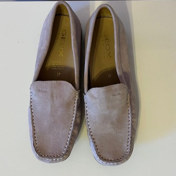 Geox Respira Suede Driving Shoe Loafer Slip On Moccasin Flat Leather Gray 6.5 37 - Picture 3 of 11